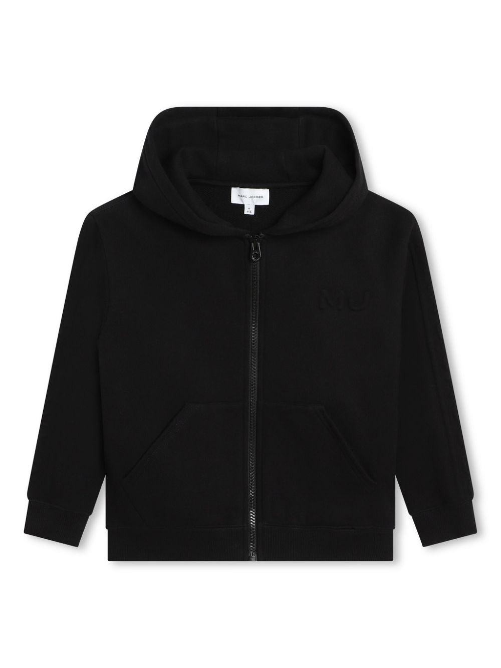 Zip-up cotton hoodie - Black