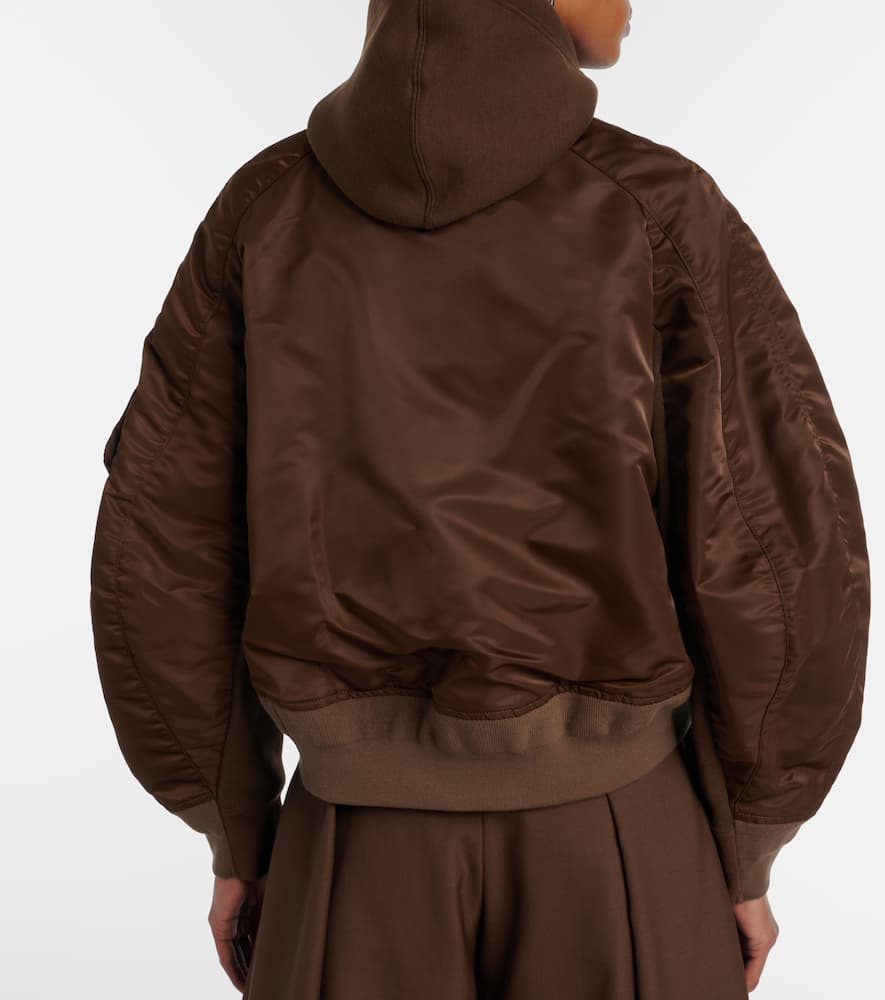 Paneled cotton-blend fleece zip-up hoodie