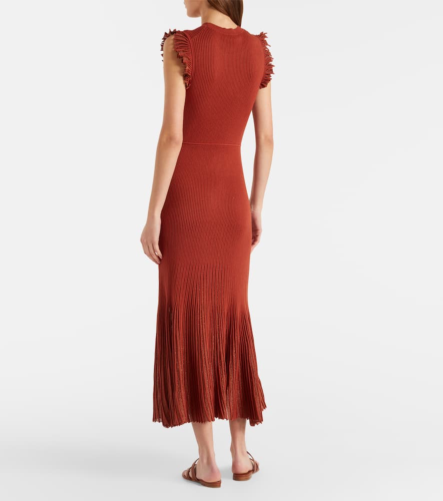 Noelle knitted lamé midi dress