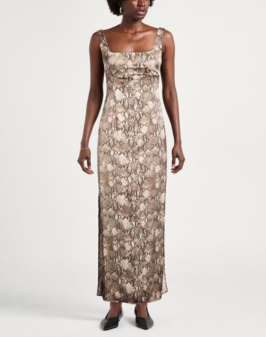 Woman Maxi dress Beige Size 4 Recycled polyester, Polyester