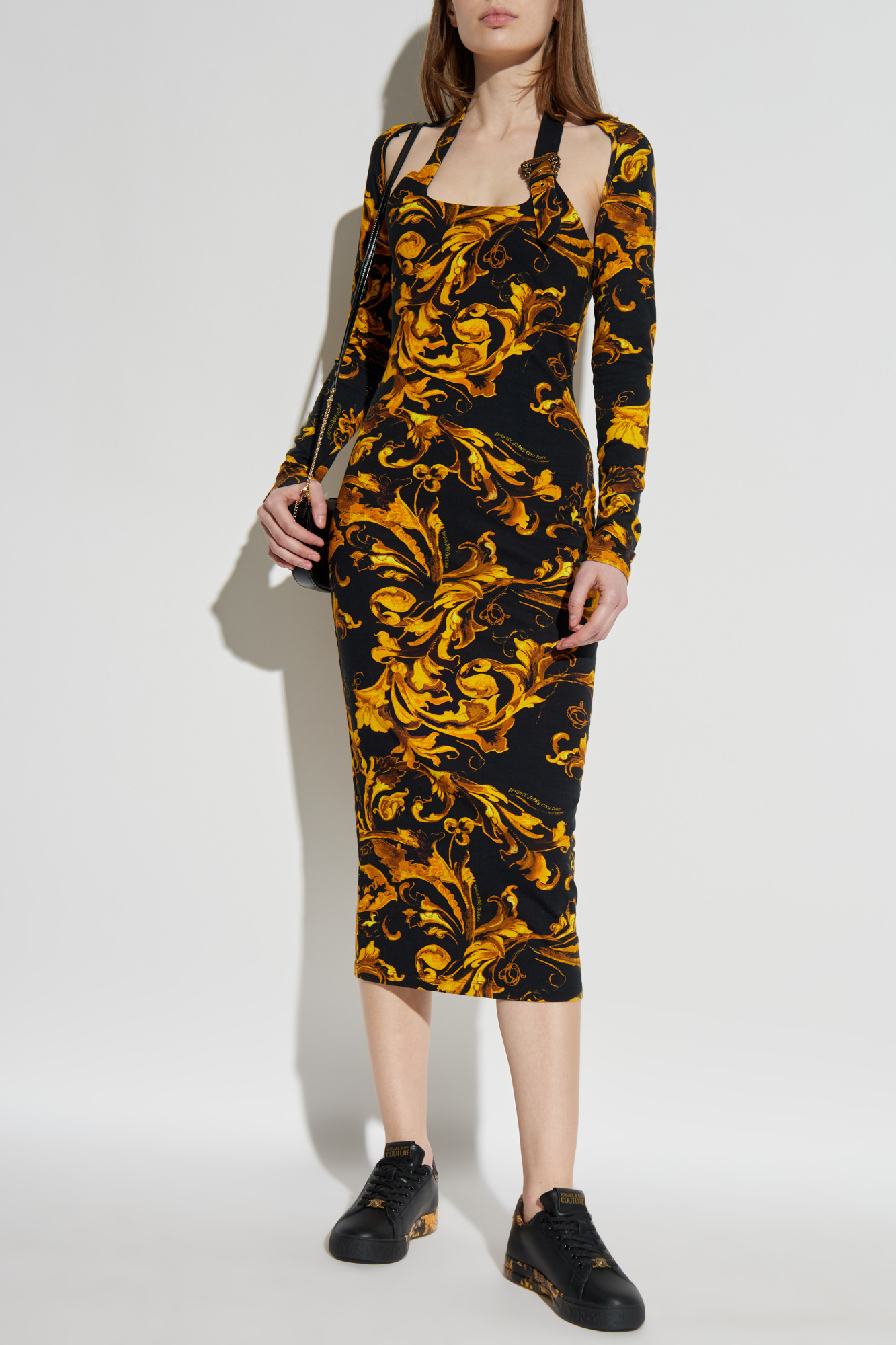 Dress With 'barocco' Print, Women's, Yellow