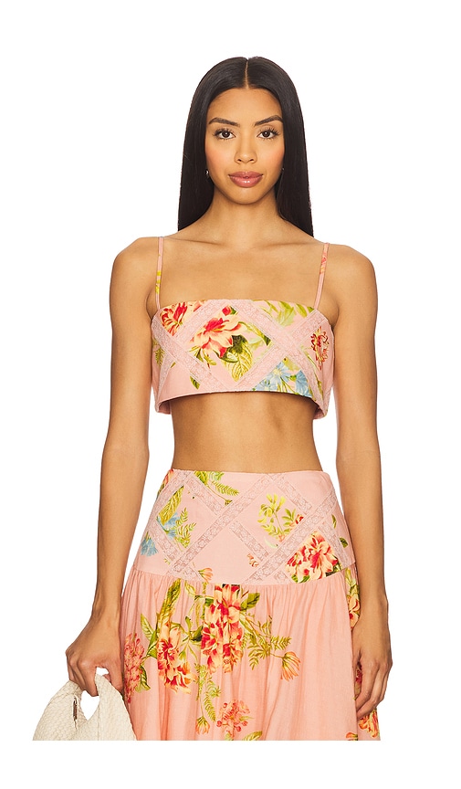 HEMANT AND NANDITA BUSTIER-TOP in Blush. Größe XL. Also in L, M