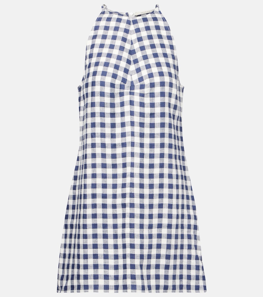 Antiqua gingham linen minidress