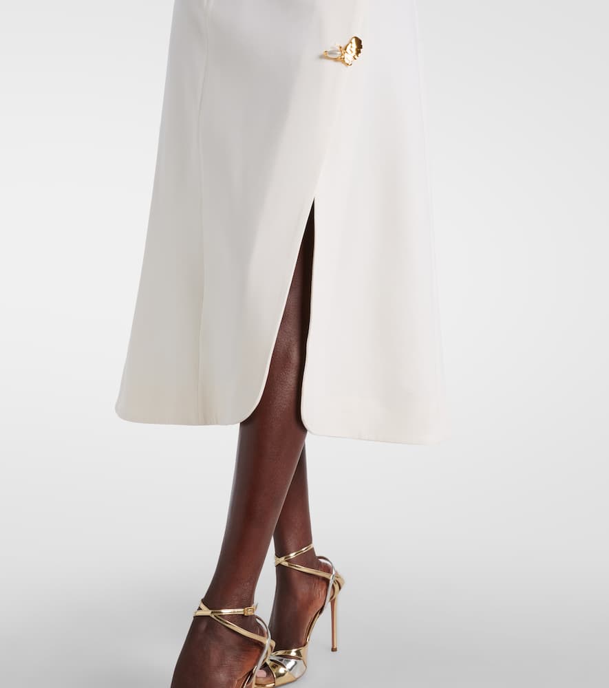 Embellished wool-blend cocktail dress
