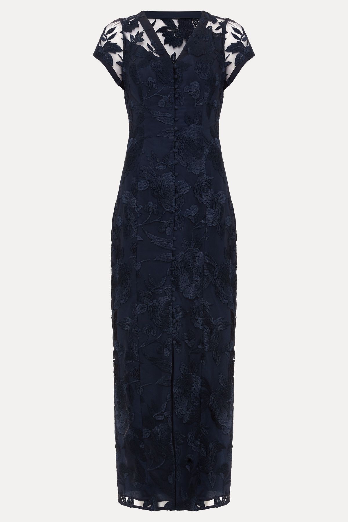 Phase Eight Klaudia V-Neck Midi Dress In Dark Navy