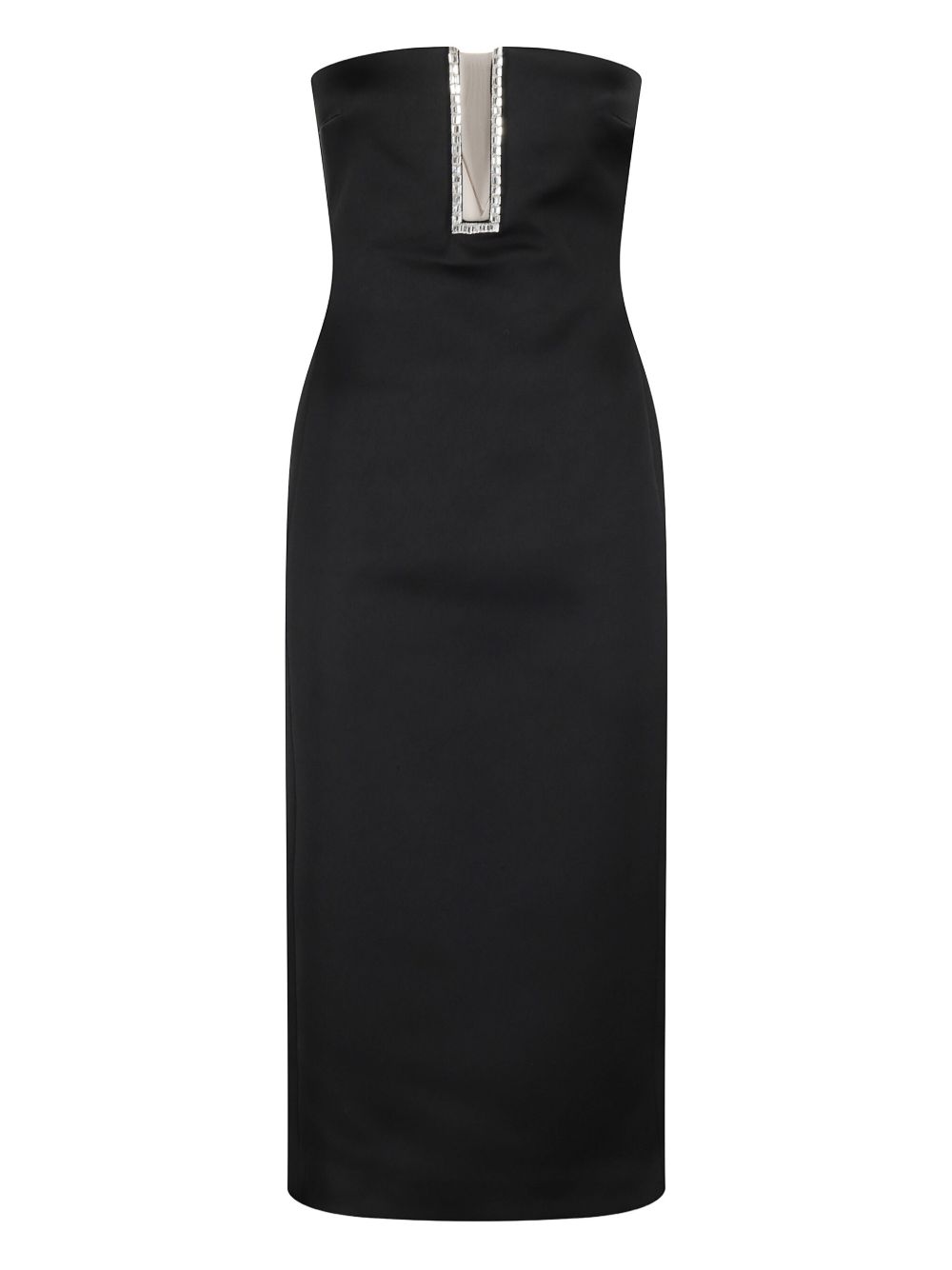 Rhinestone-embellished midi dress - Black