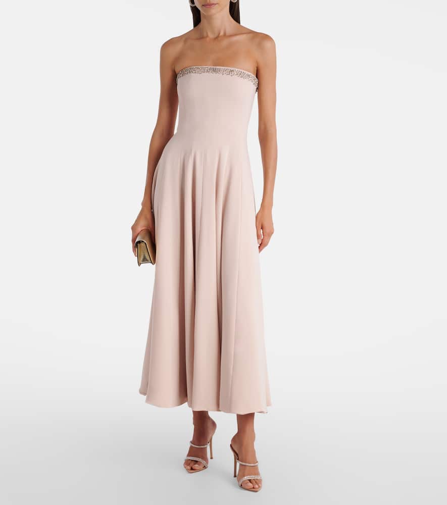 Aldina crystal-embellished crêpe midi dress
