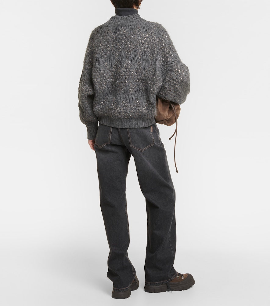 Wool, cashmere, and silk cardigan