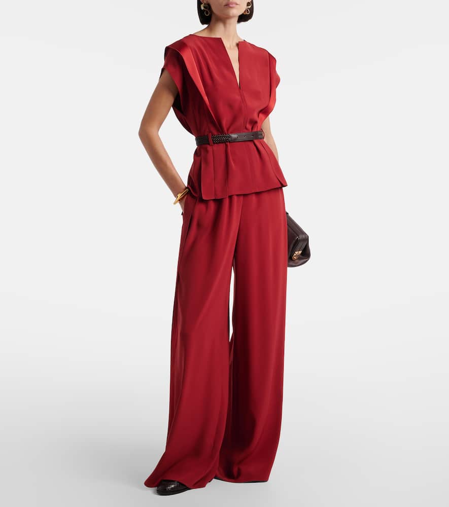 Crêpe wide-leg pants