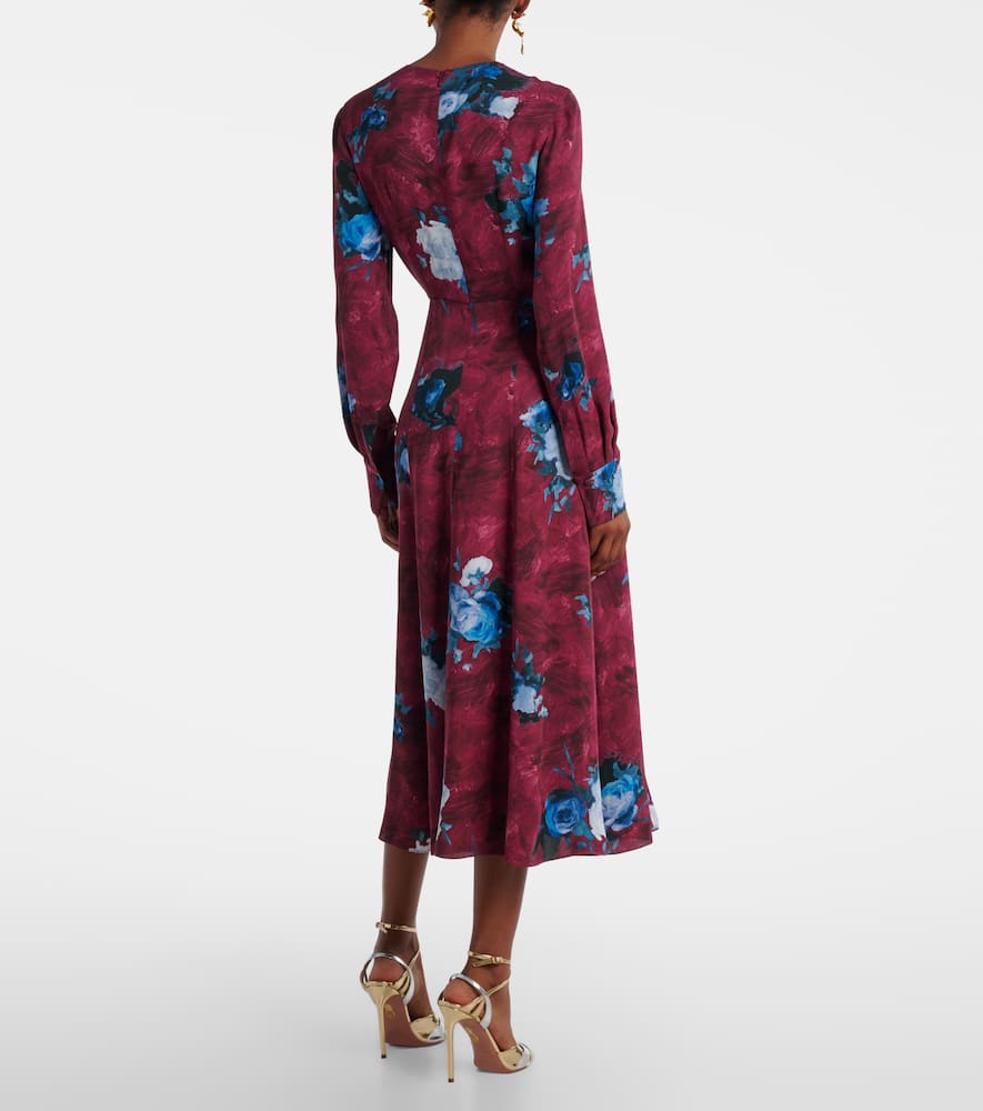 Floral crêpe midi dress