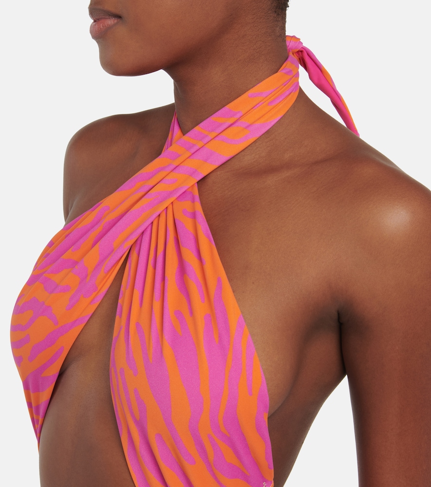 Reina Olga Italian Stallion zebra-print swimsuit