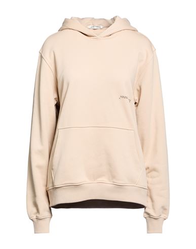 Woman Sweatshirt Beige Size M Cotton, Polyester