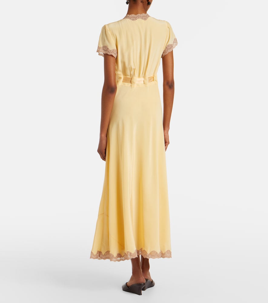 Marlice lace-trimmed silk maxi dress