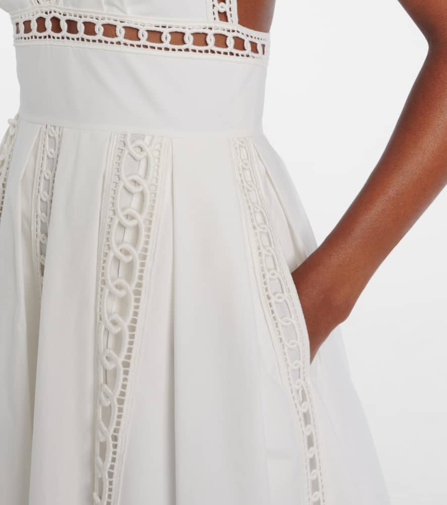 Embroidered cotton-blend midi dress