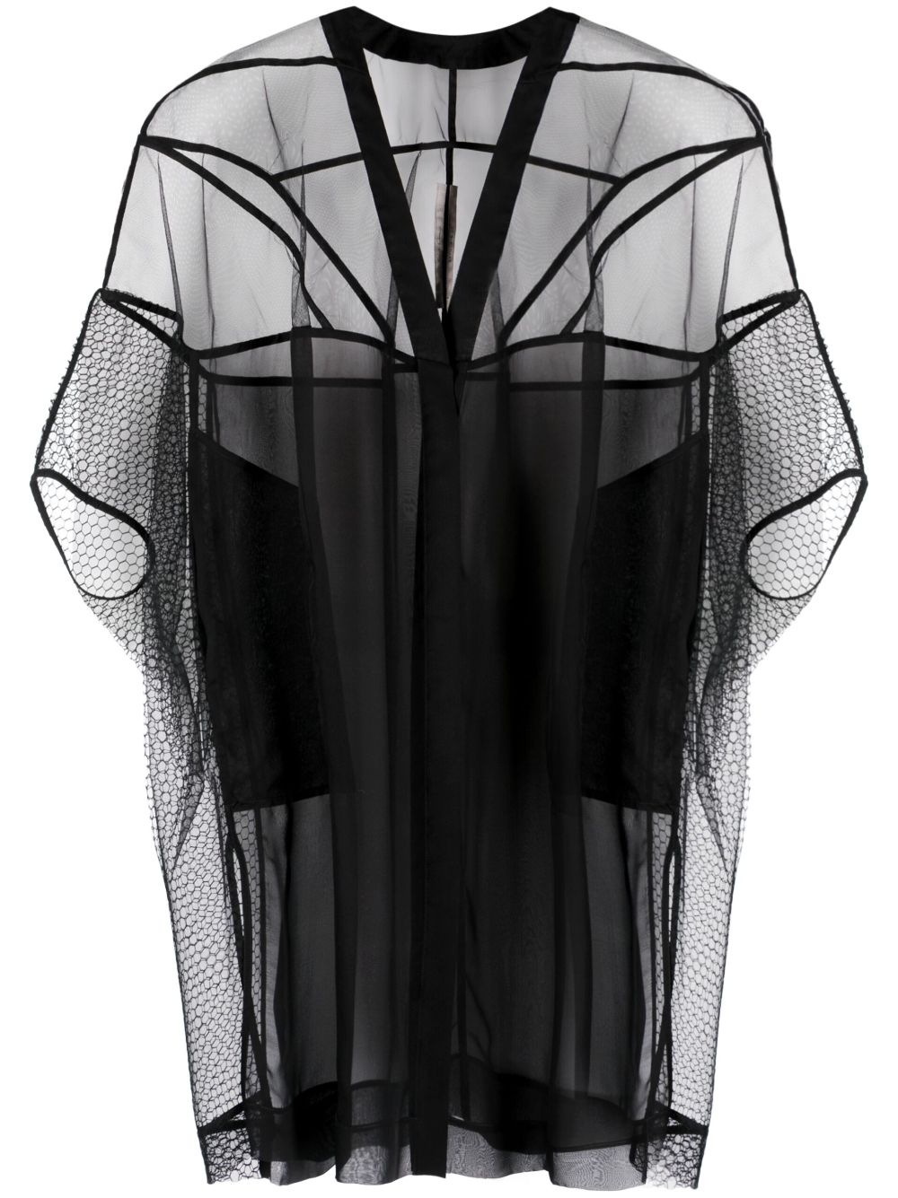 Edfu Tecuatl sheer silk jacket - Black