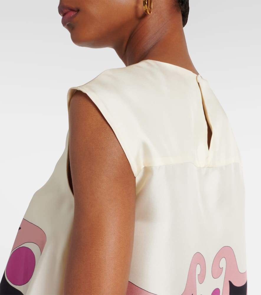 San Carlo printed silk twill top
