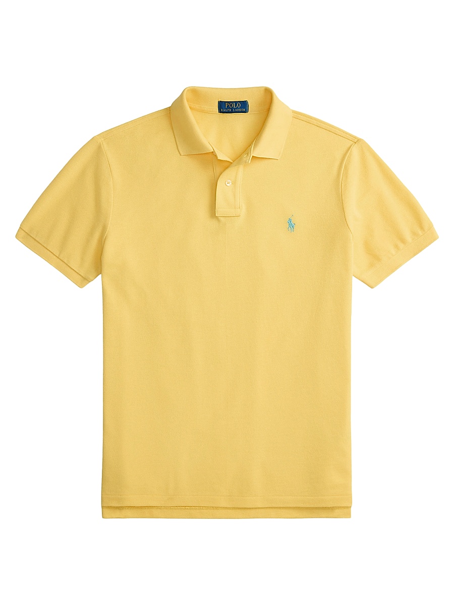 Men's Logo Cotton Mesh Polo - Sun Fish Yellow