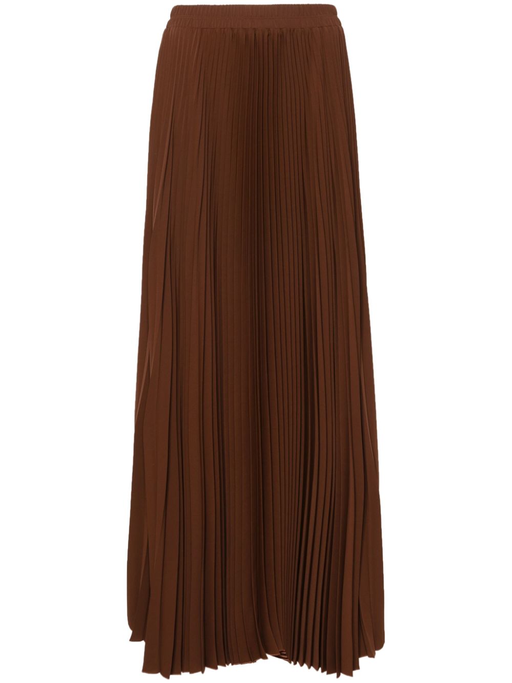 High-waist pleated midi skirt - White