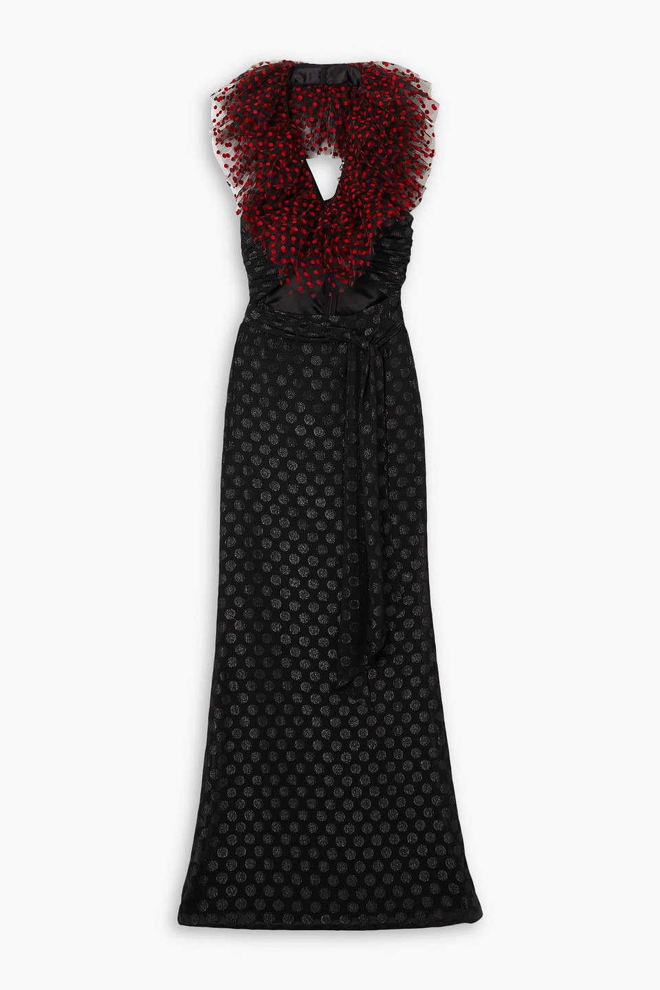 Cutout embellished georgette halterneck maxi dress