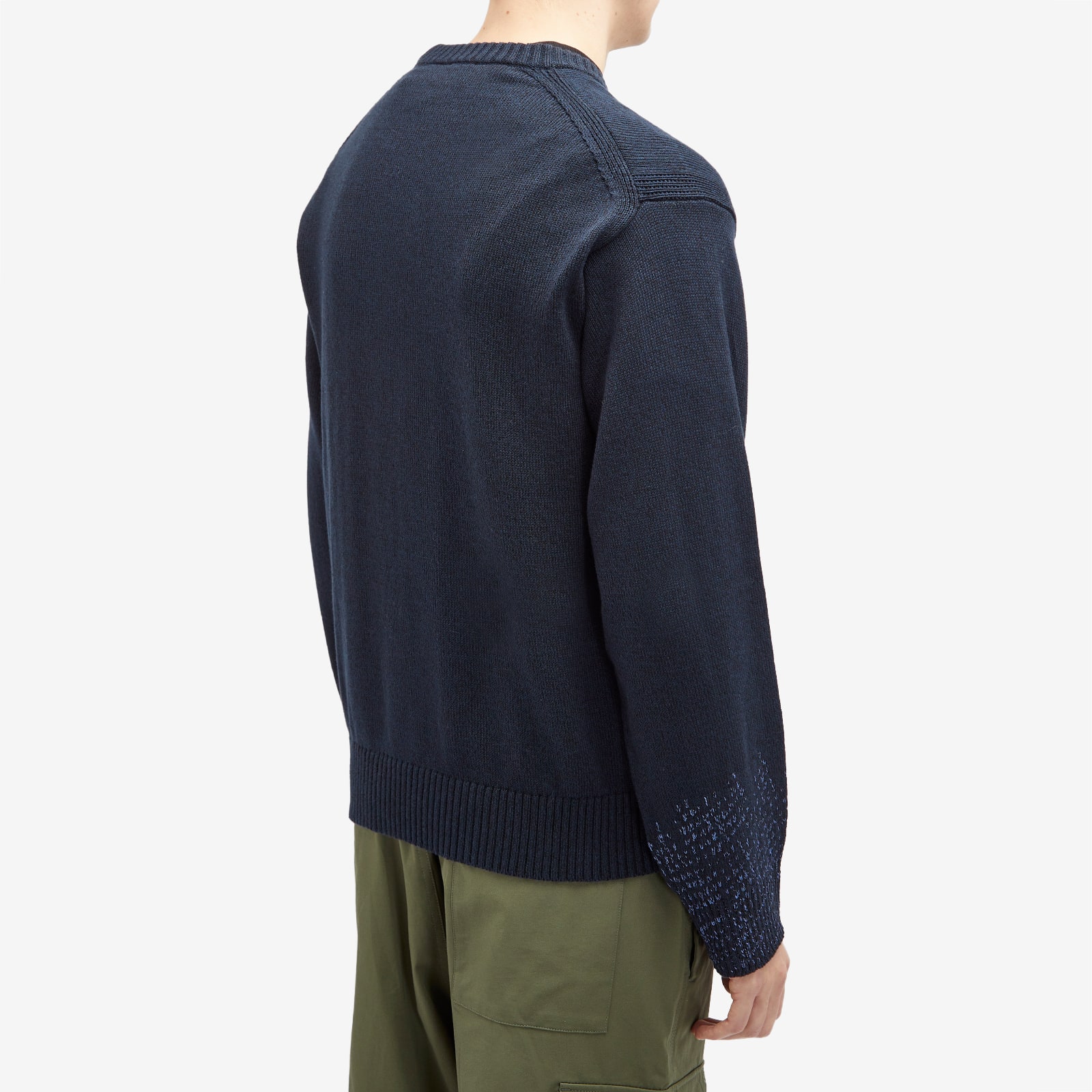 Men's Pixilated Flower Crew Sweater in Navy
