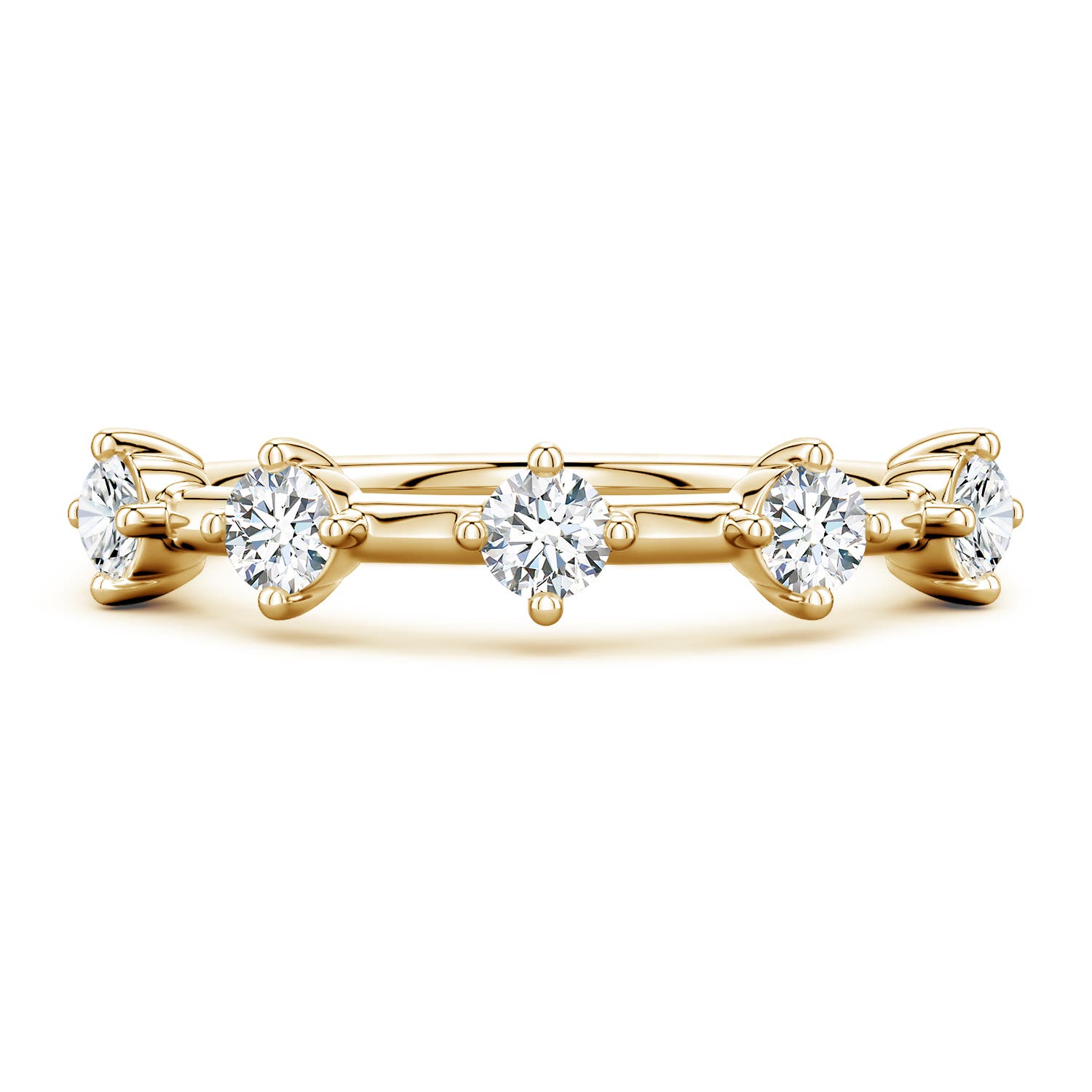 Angara 0.53 CTW Round Lab-Grown Diamond Five-Stone Station Ring in 14K Yellow Gold
