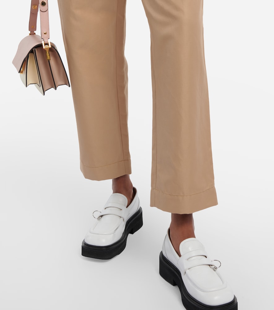 Cropped high-rise straight pants