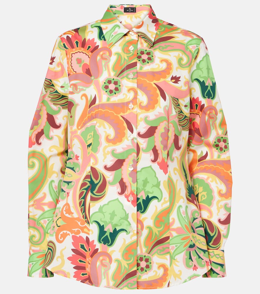 Paisley cotton-blend poplin shirt