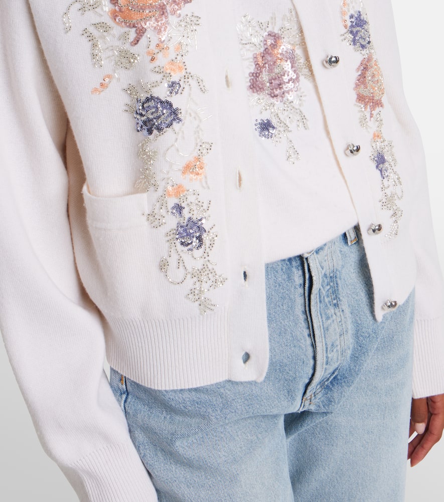 Sequined wool and cashmere cardigan