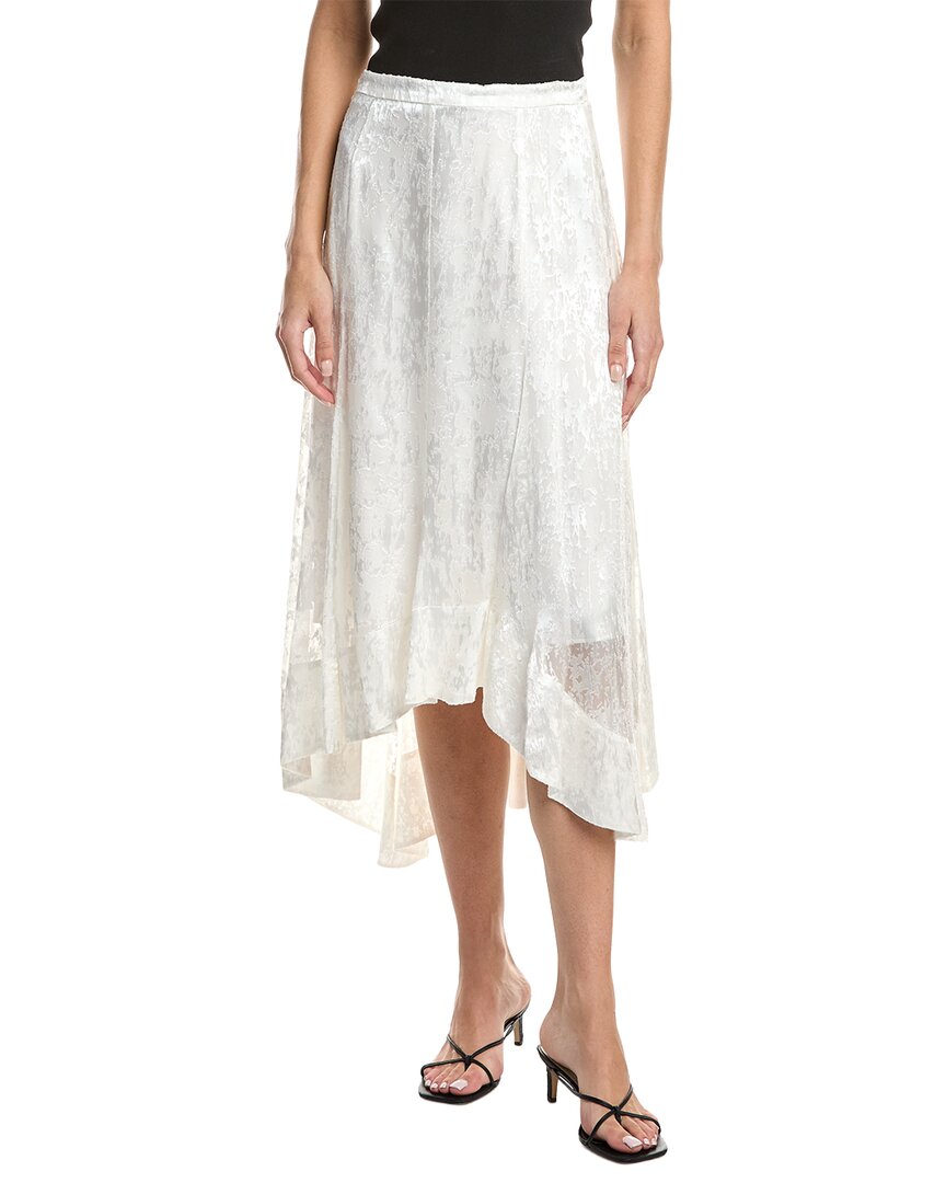 Abstract Textured Devore Asymmetric Silk-Blend Dress