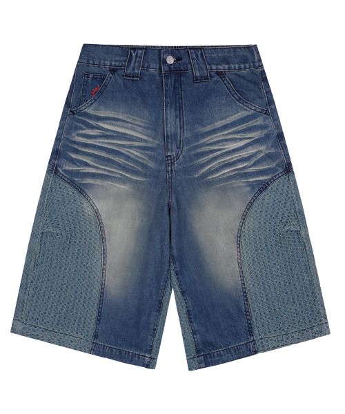 XP282 Square Jacquard Bermuda Denim Pants