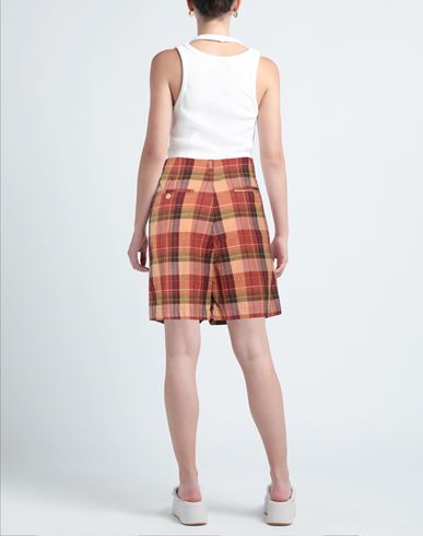 Girls Of Dust Woman Shorts & Bermuda Shorts Rust Size S Cotton, Linen