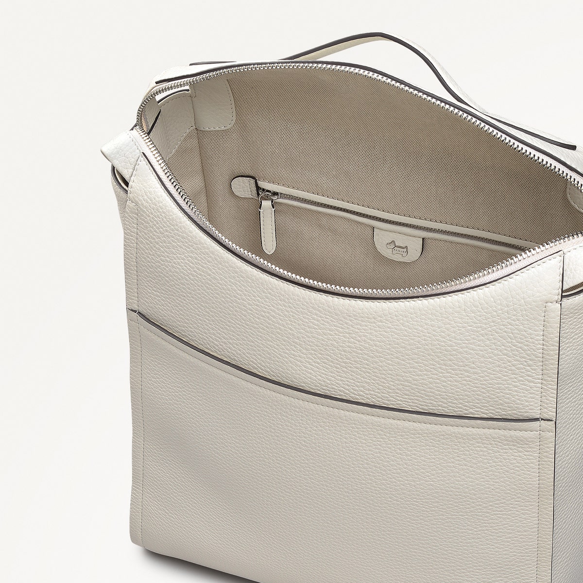 Womens Leather Oak Street Medium Ziptop Backpack - White Medium