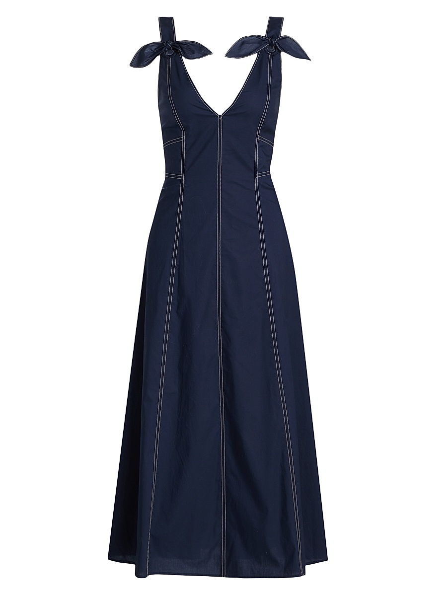 Women's Caprice Cotton Denim A-Line Midi-Dress - Maritime Blue