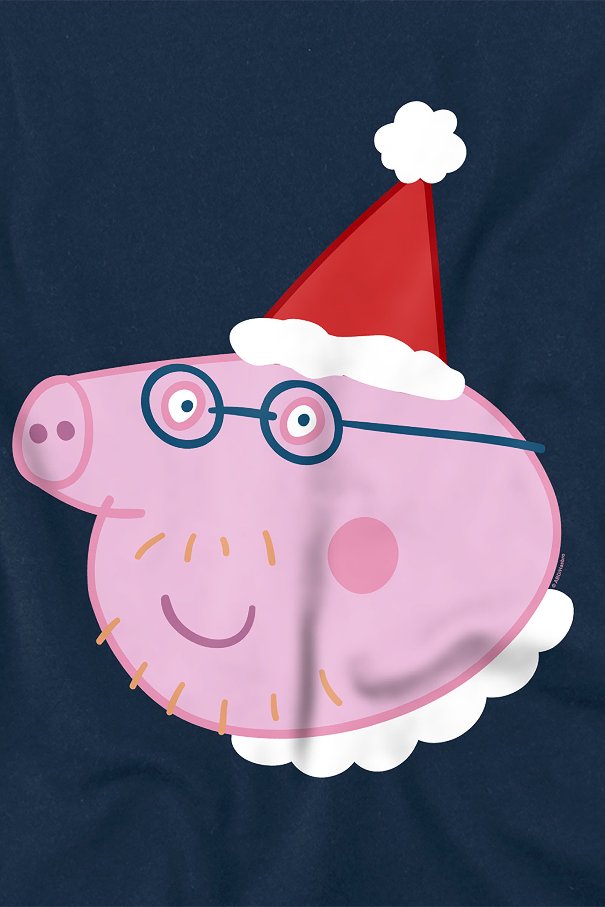 Hasbro Peppa Pig Daddy Pig Santa Hat T-Shirt, Navy
