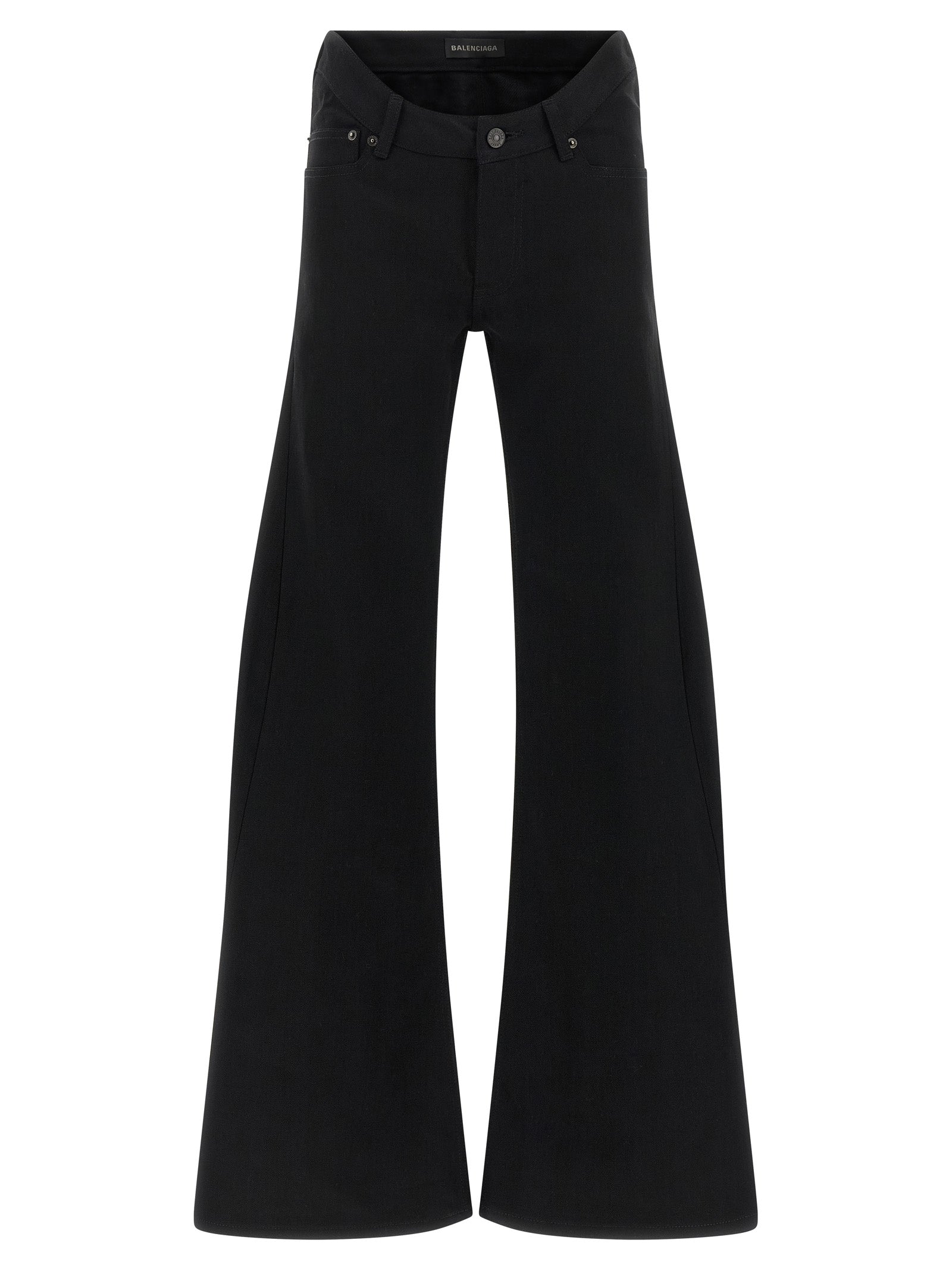Cotton Flared Jeans — Black