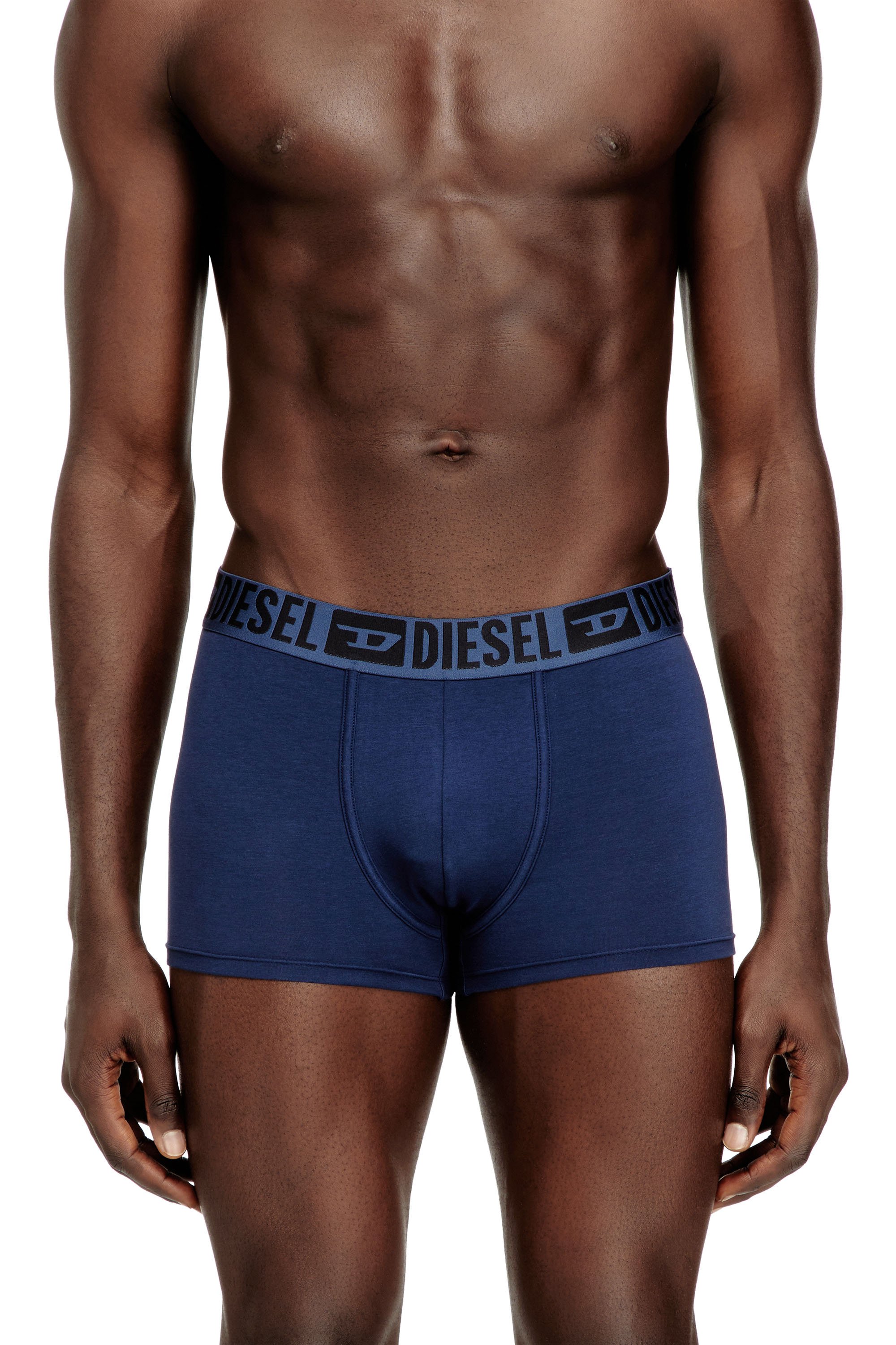 3-pack of stretch cotton boxers with tonal waistband - Trunks - Man - Blue