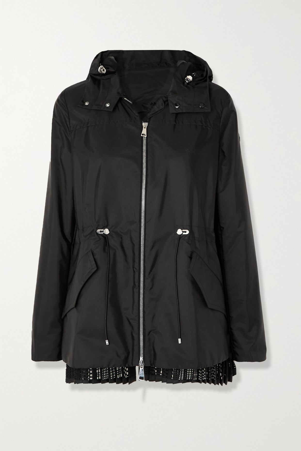 몽클레어 여성 Baaba 크로셰 레이스 트리밍 쉘 파카