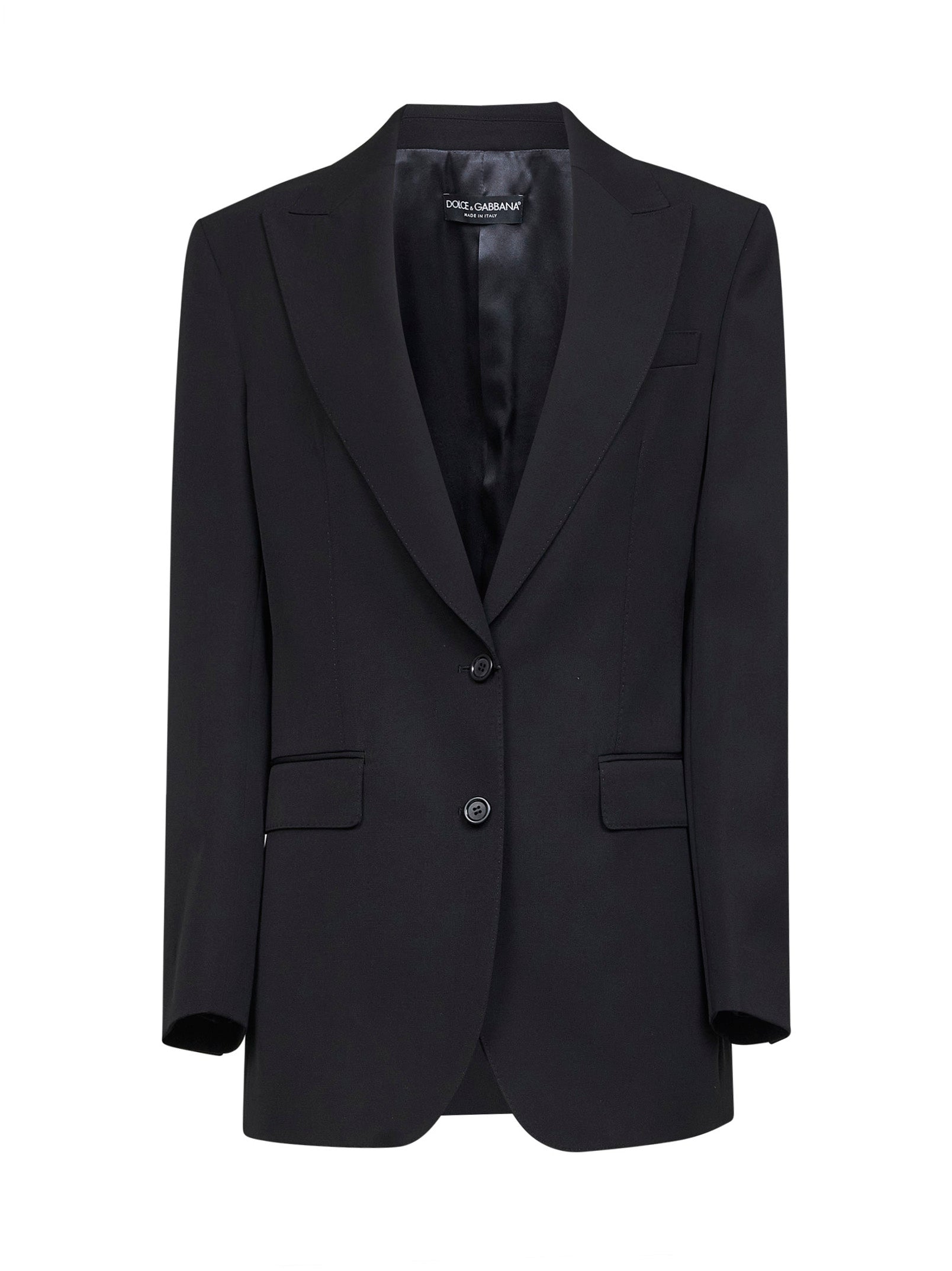 Virgin Wool Gabardine Blazer — Black