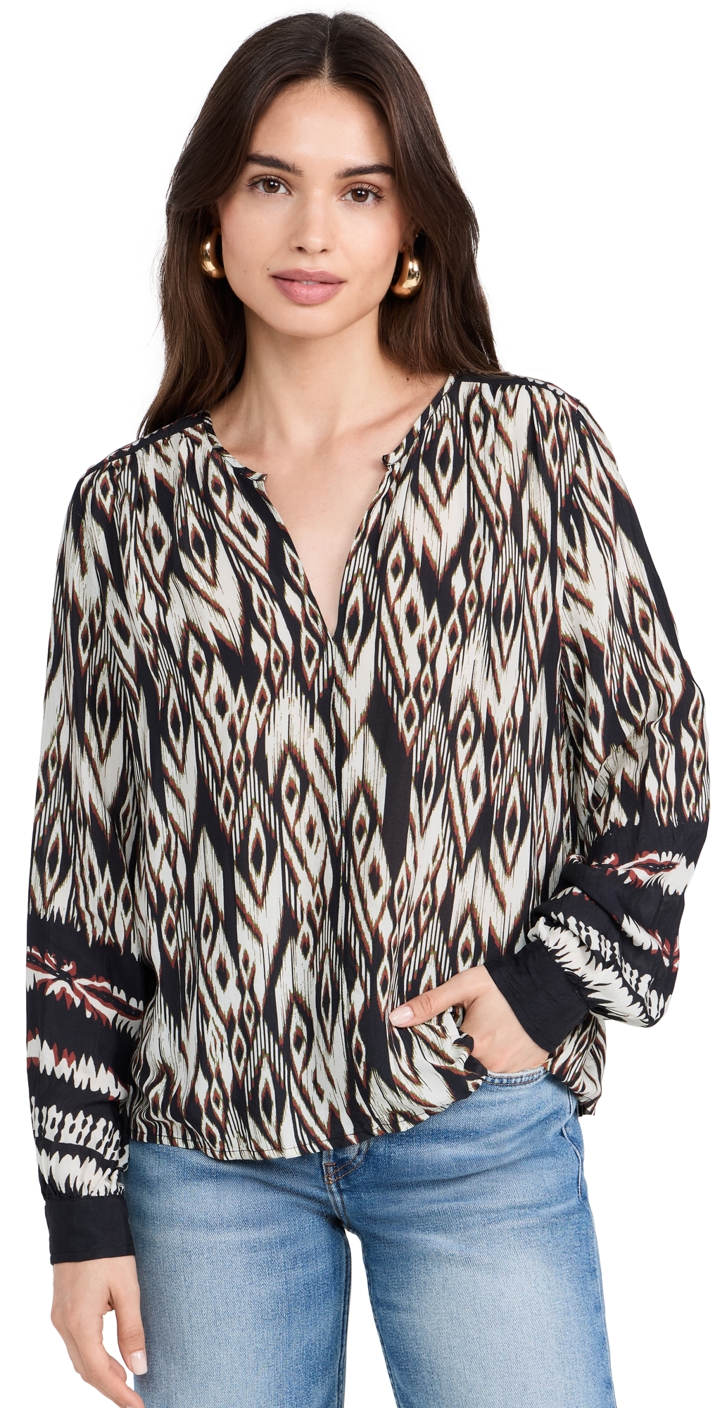 Abrielle Blouse Black/Ecru