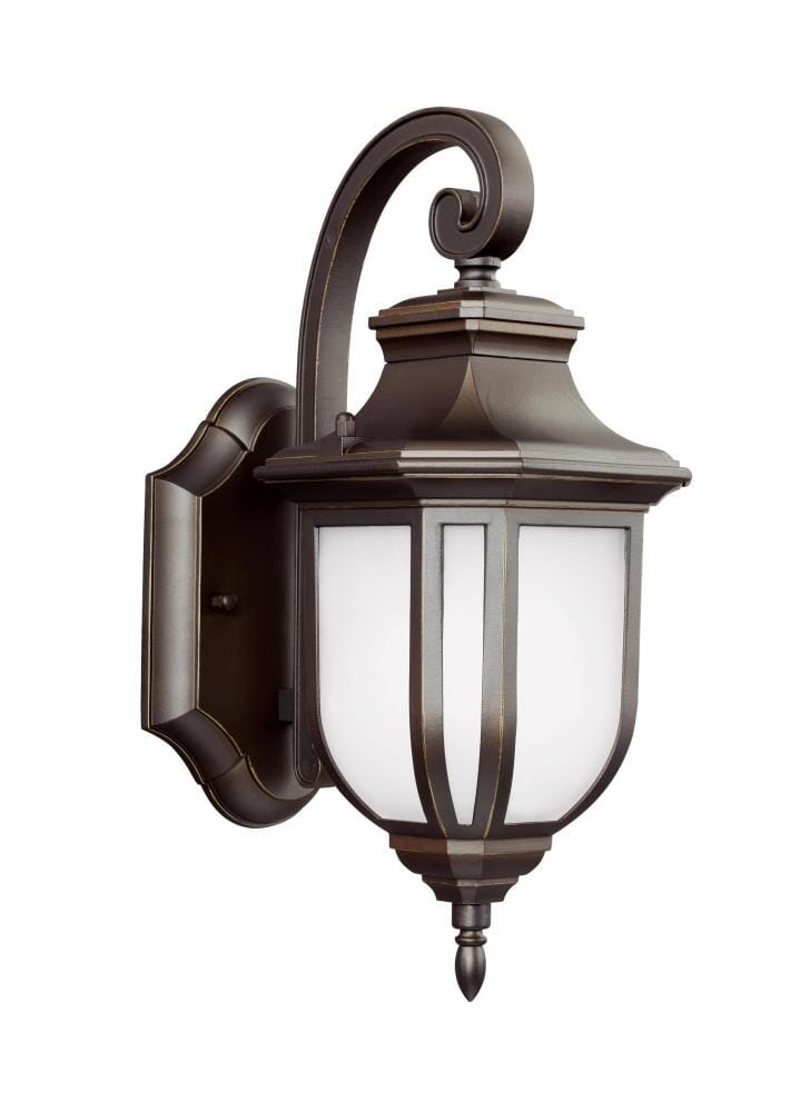 Antique Bronze One Light Outdoor Wall Lantern from the Childress Collection