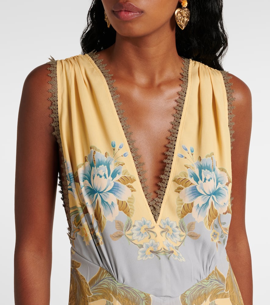 Floral crêpe de chine maxi dress