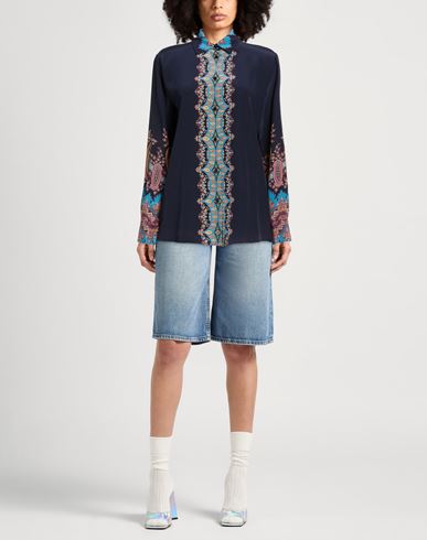 Woman Shirt Midnight blue Size 6 Silk