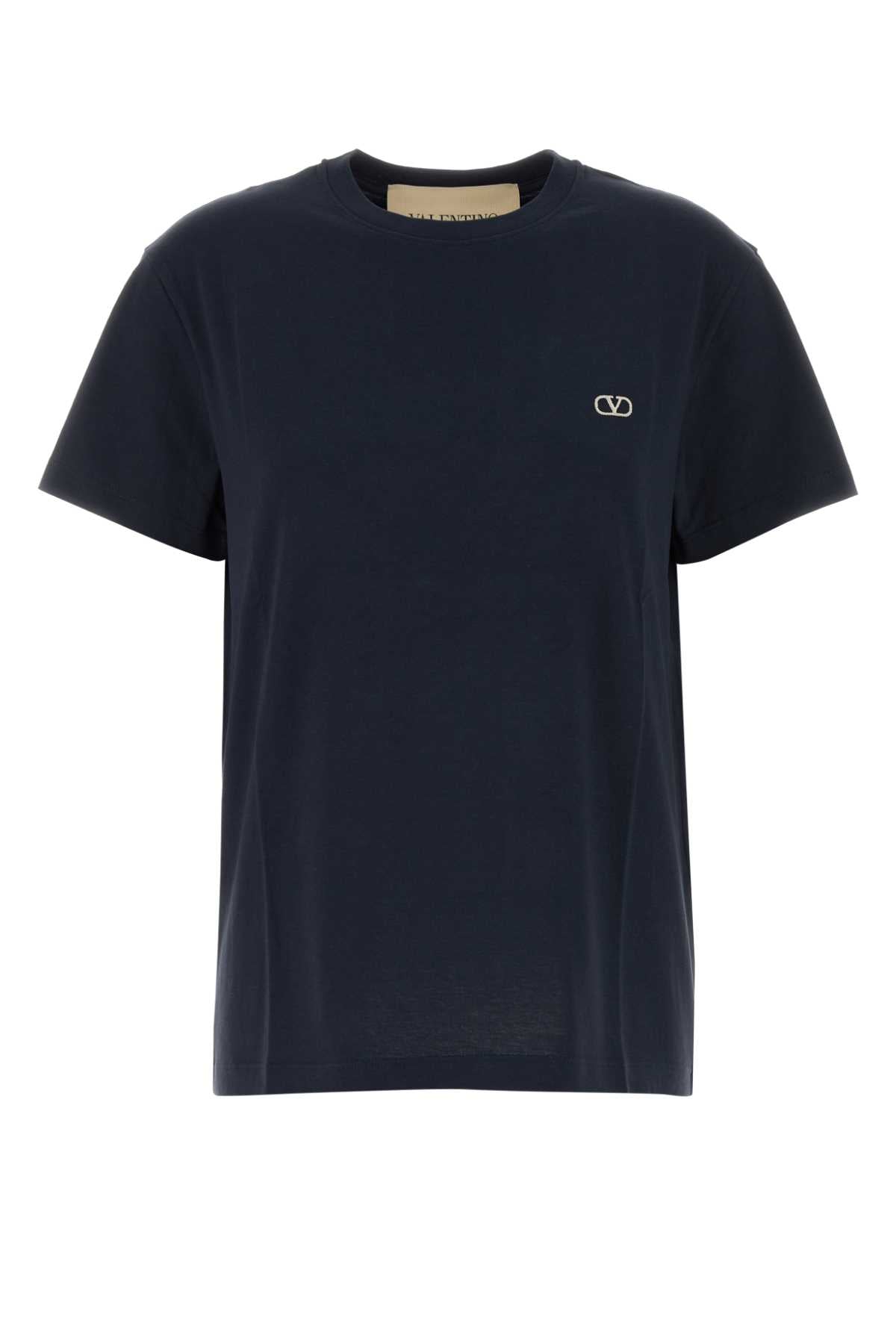 Logo-Embroidered Cotton T-Shirt — Navy
