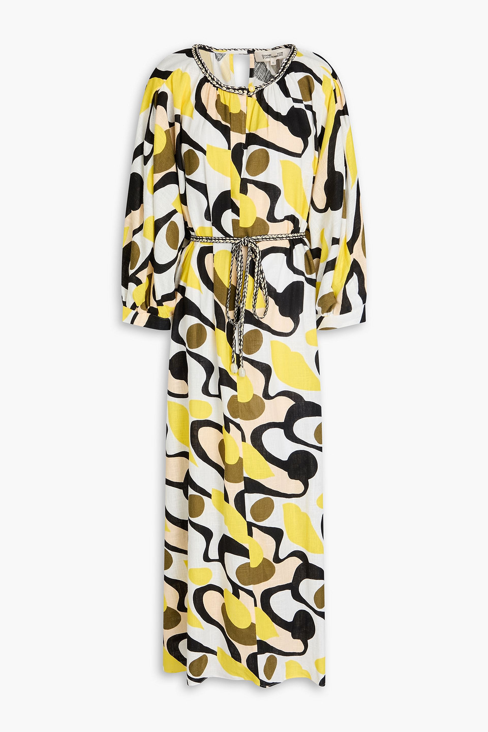 Bambi printed woven midi dress - Yellow - XXS