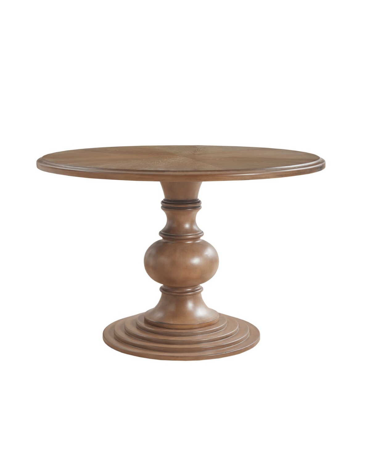 "Lexi 48"" Round Wood Pedestal Dining Table - Walnut"