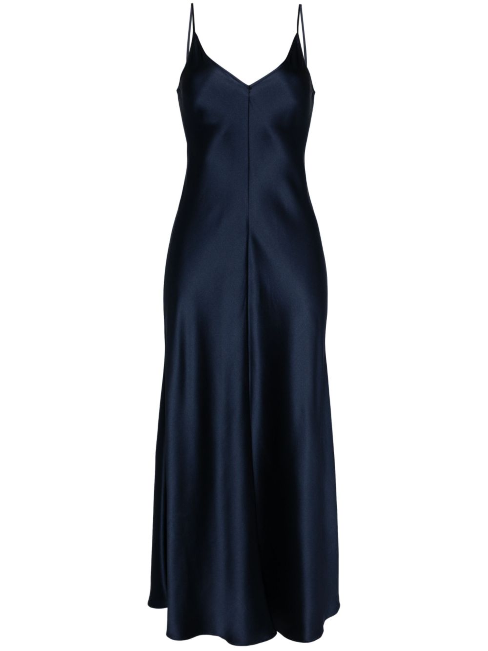 V-neck slip silk dress - Blue