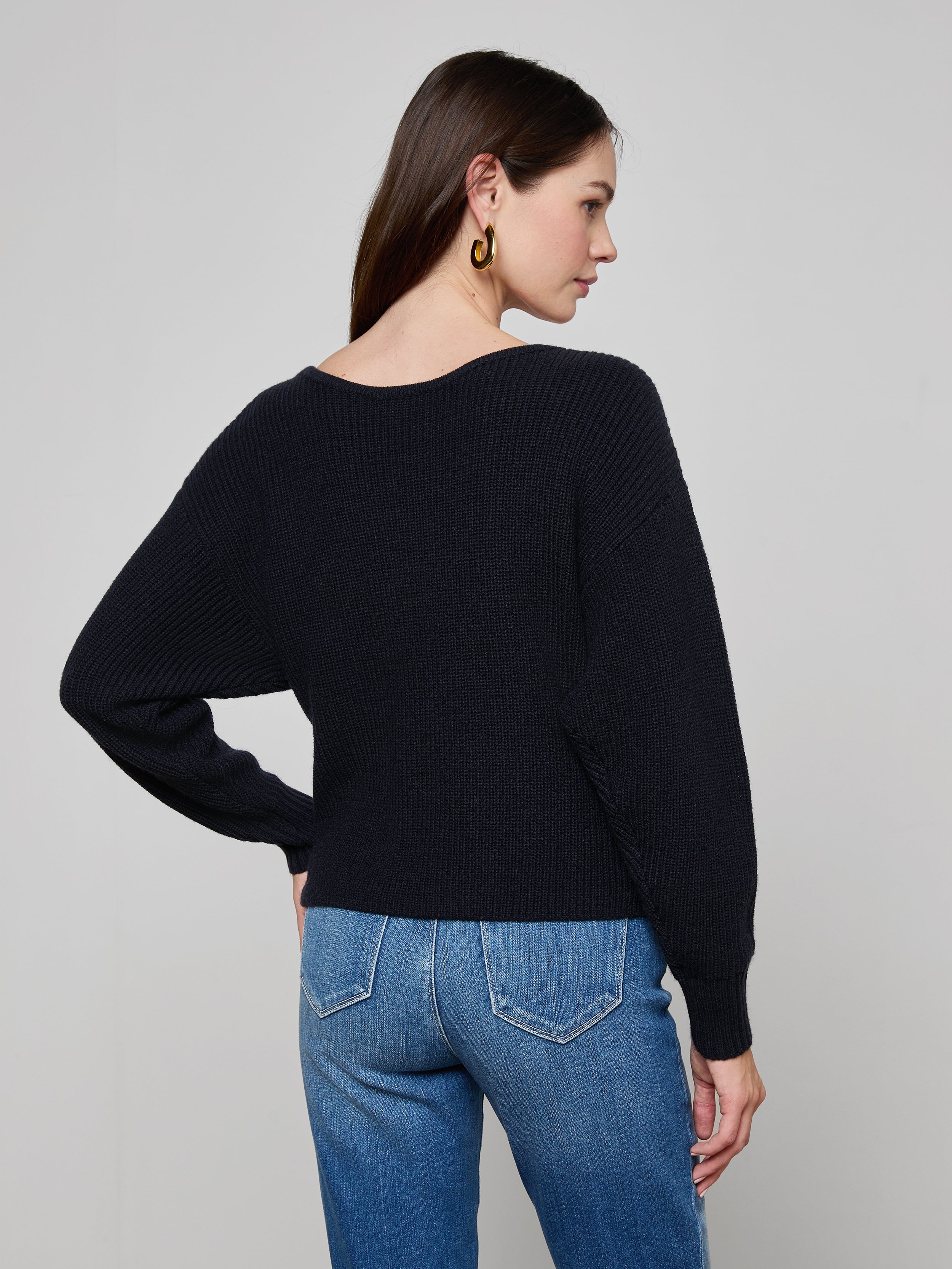 Antonella Crossover Sweater In Midnight