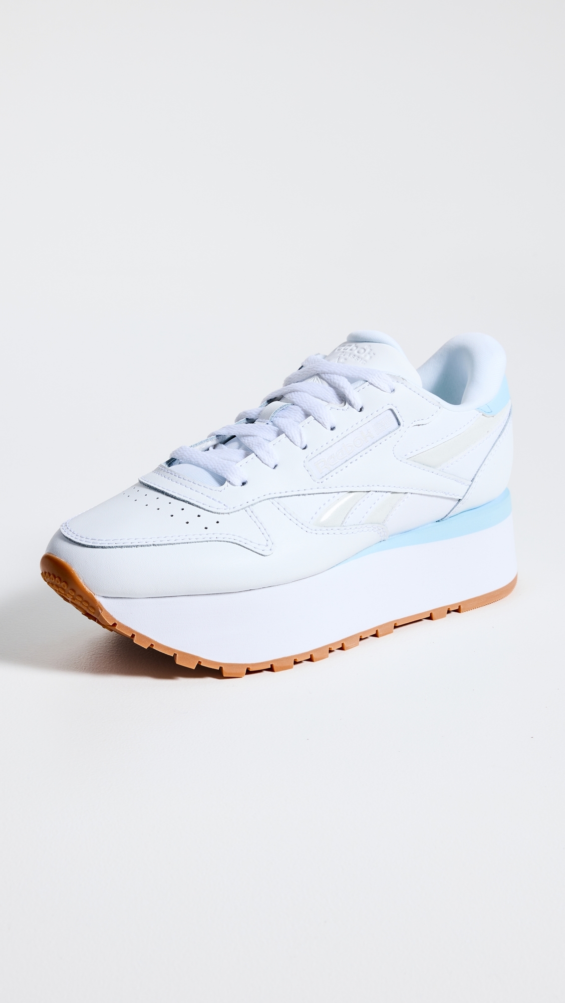 Classic Leather Triple Lift Sneakers White/White/Soft Blue