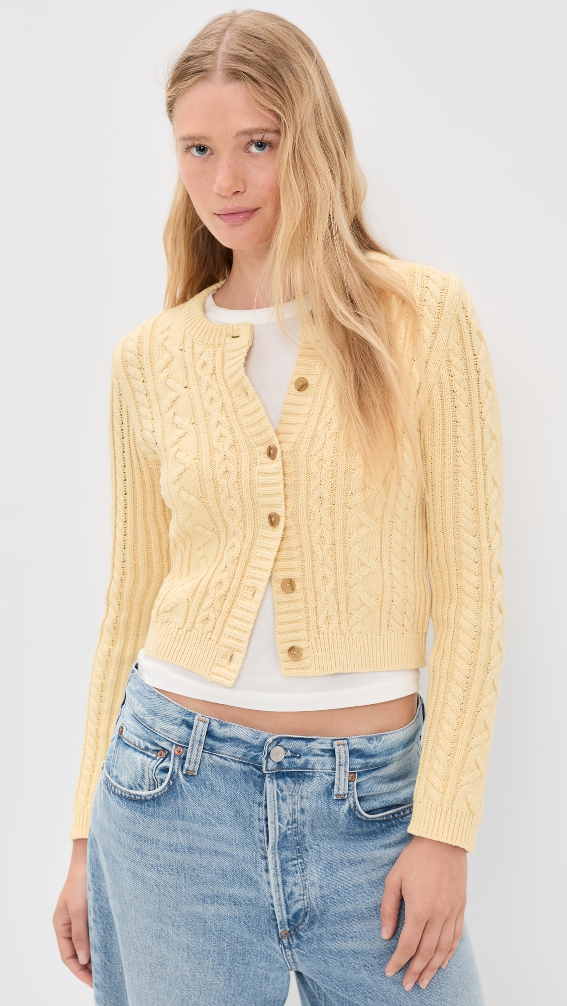 Riley Cardigan Washed Yellow