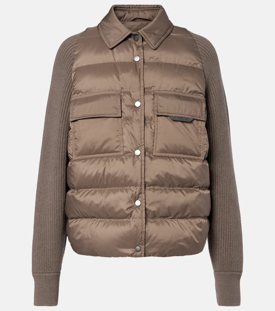 Wool, cashmere, and silk down jacket